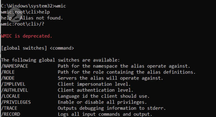 Deprecated WMIC Command
