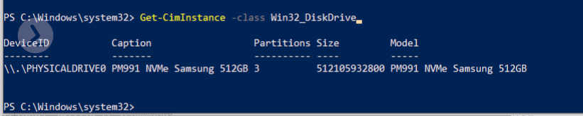 Win32_DiskDrive Objects